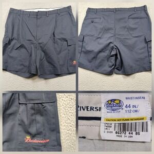 Vintage Riverside Budweiser Embroidered Cargo Shorts 44 Made in USA Beer EUC